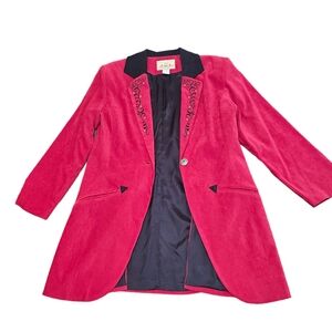 Vintage Western Blazer Red Velvet New Frontier Lined Sz L Classic Rare